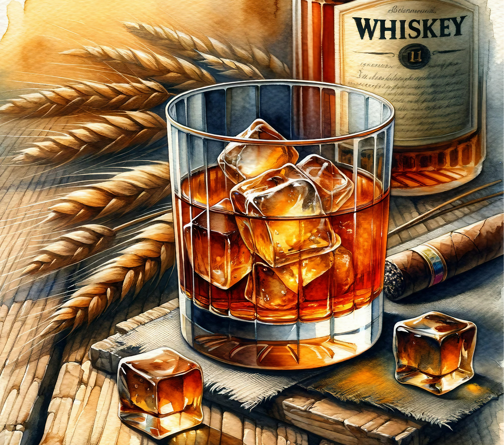 Vasos de whisky y cigarros